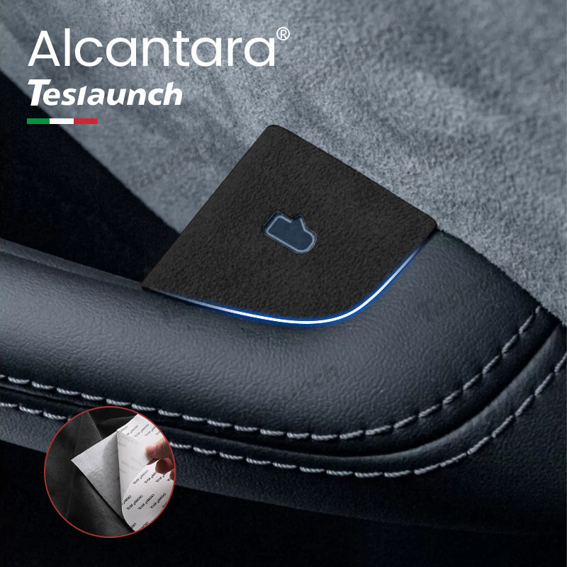 Alcantara Door Button Switch Cover Sticker 4 PCS For 2024 Model 3 Highland