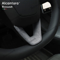 Alcantara Steering Wheel U-shaped Cover for Tesla Model Y Juniper 2025+