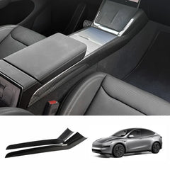 [Real Carbon Fiber] One-Piece Center Console Side Trim for Tesla Model Y Juniper 2025+