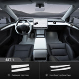 Matte White Tesla Interior Upgrade Kit For 2021-2023 Model 3