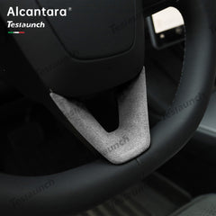Alcantara Steering Wheel U-shaped Cover for Tesla Model Y Juniper 2025+