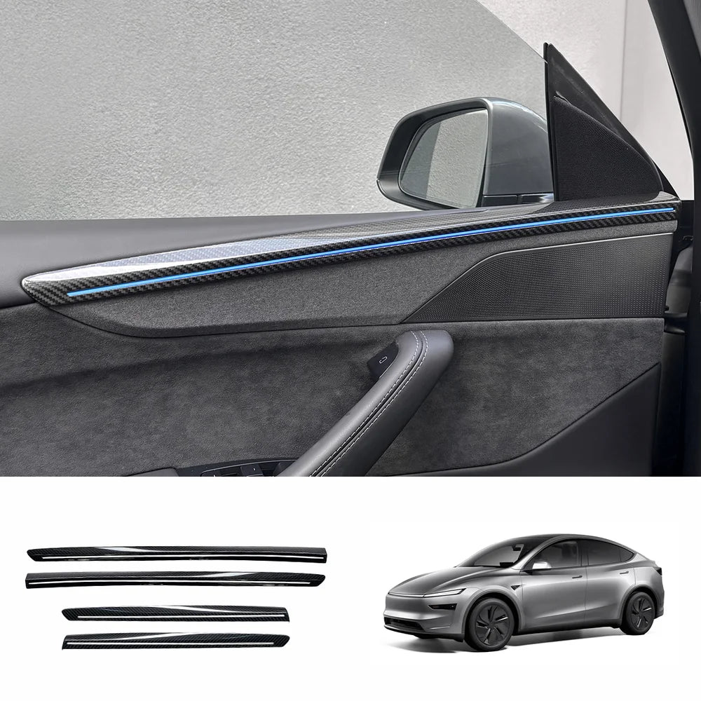 [Real Carbon Fiber] Door Trim Cover for Tesla Model Y Juniper 2025+ (4 Pcs)