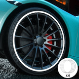 White Aluminum Alloy Wheel Rim Protector- Fits All Cars (4pcs）