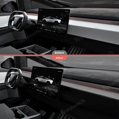 Capac tablou de bord (abs cu model din fibră de carbon) pentru Cybertruck (2 buc.)