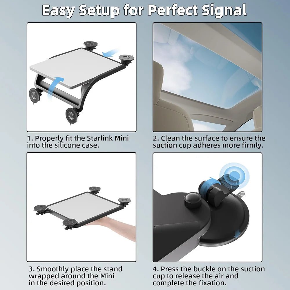 2-in-1 Silicone Protective Case & Suction Cup Roof Mount for Starlink Mini - T-Launch