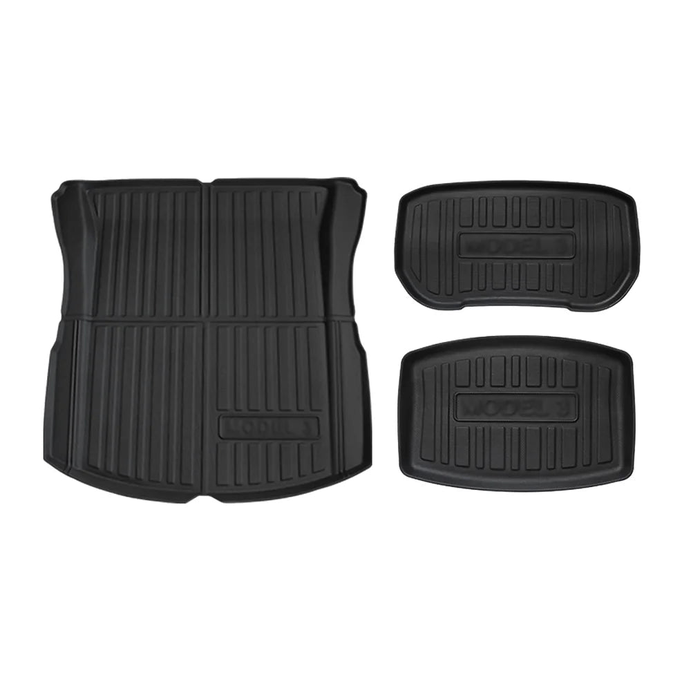 2024+ Model 3 Highland All-Weather Floor Mats Full Set Trunk Mat Cargo Mat Frunk Cargo Liner for Tesla - T-Launch