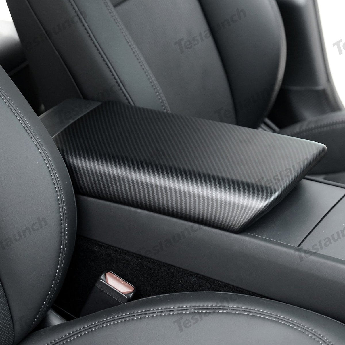 2024+ Model 3 Highland Armrest Cover (Carbon Fiber Pattern ABS) For Tesla - T-Launch