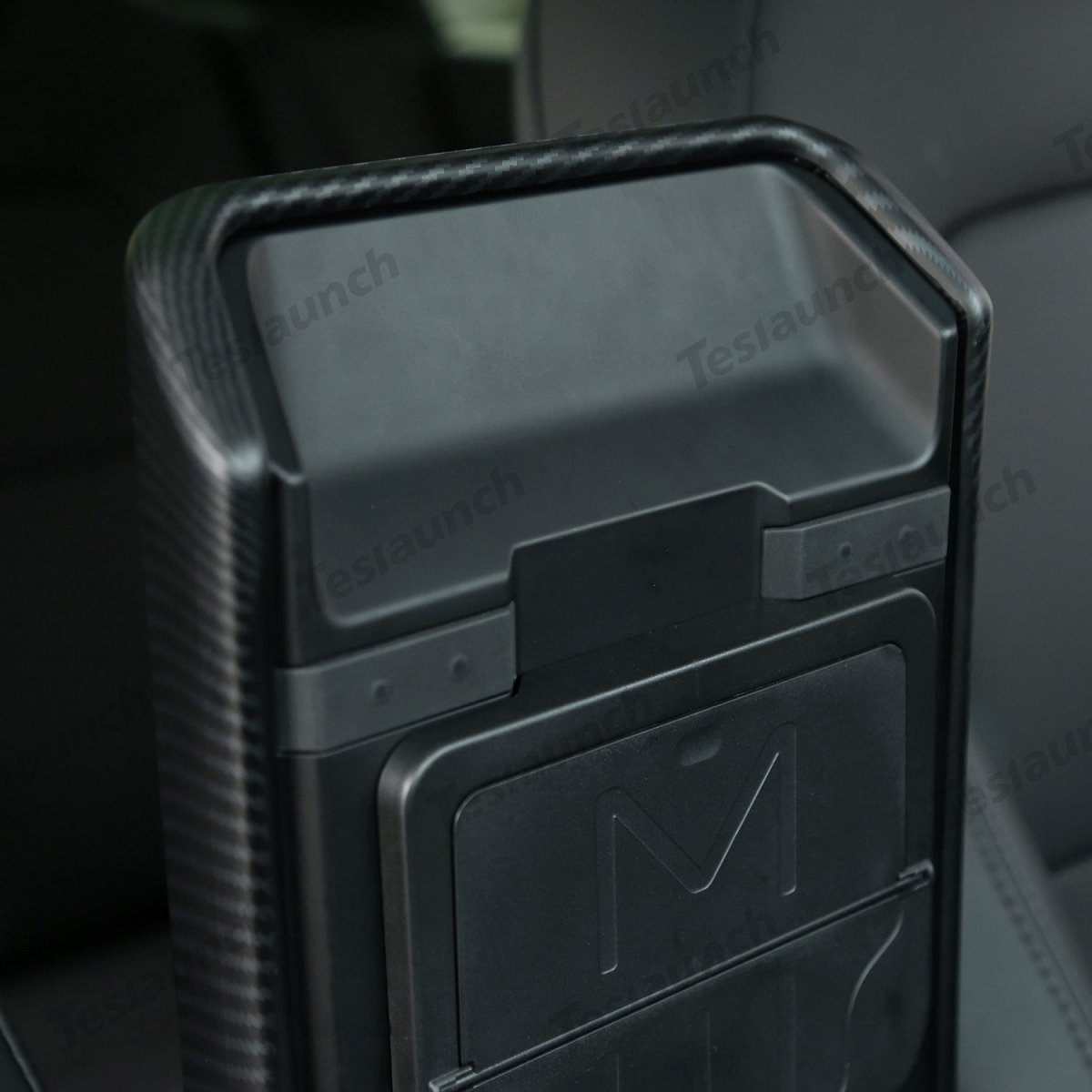 2024+ Model 3 Highland Armrest Cover (Carbon Fiber Pattern ABS) For Tesla - T-Launch