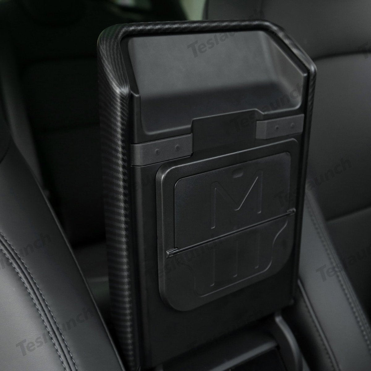 2024+ Model 3 Highland Armrest Cover (Carbon Fiber Pattern ABS) For Tesla - T-Launch
