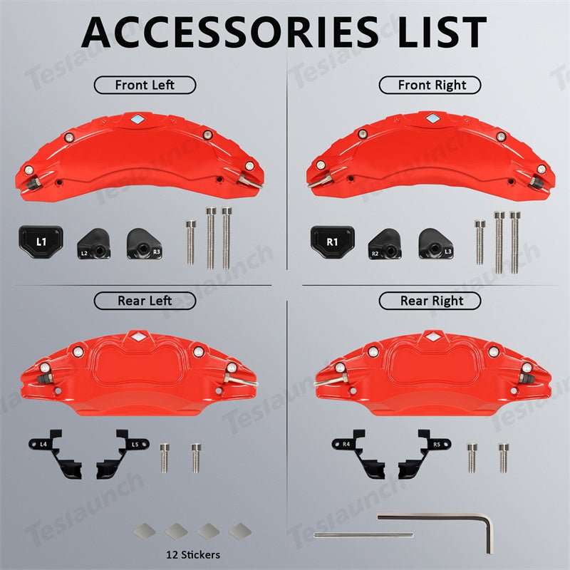 2024+ Model 3 Highland Brake Caliper Covers (4Pcs) for Tesla - T-Launch