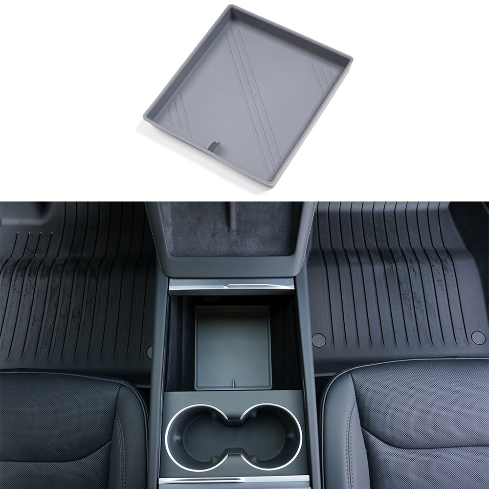 2024+ Model 3 Highland Center Console Organizer Tray Designed For Armrest Storage Box Cup pad Wireless charging pad Set - T-Launch