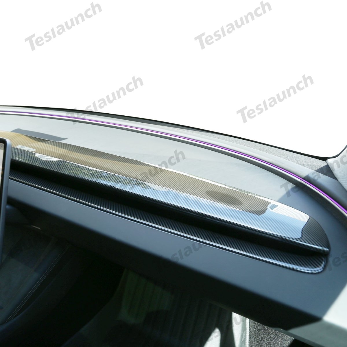 2024+ Model 3 Highland Dashboard Cover (Carbon Fiber Pattern ABS) for Tesla(2PCS) - T-Launch