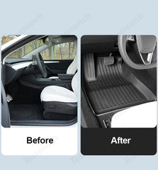 2024+ Model 3 Highland Floor Mats All Weather Double Layer Flocking TPE For Tesla - T-Launch