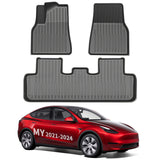 Tesla Conjunto de forros de carga para tapetes internos TPE para todos os climas para 2021-2024 Model Y