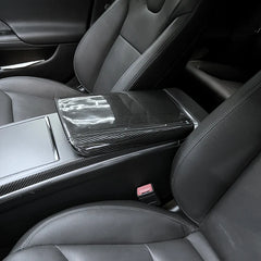 [Real Carbon Fiber] Center Console Armrest Overlay for Model X/S 2021-2024