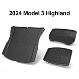 2024 Model 3 podlahové rohože Highland do každého počasí Kompletní sada rohože do kufru Cargo Mat Frunk Cargo Liner pro Tesla