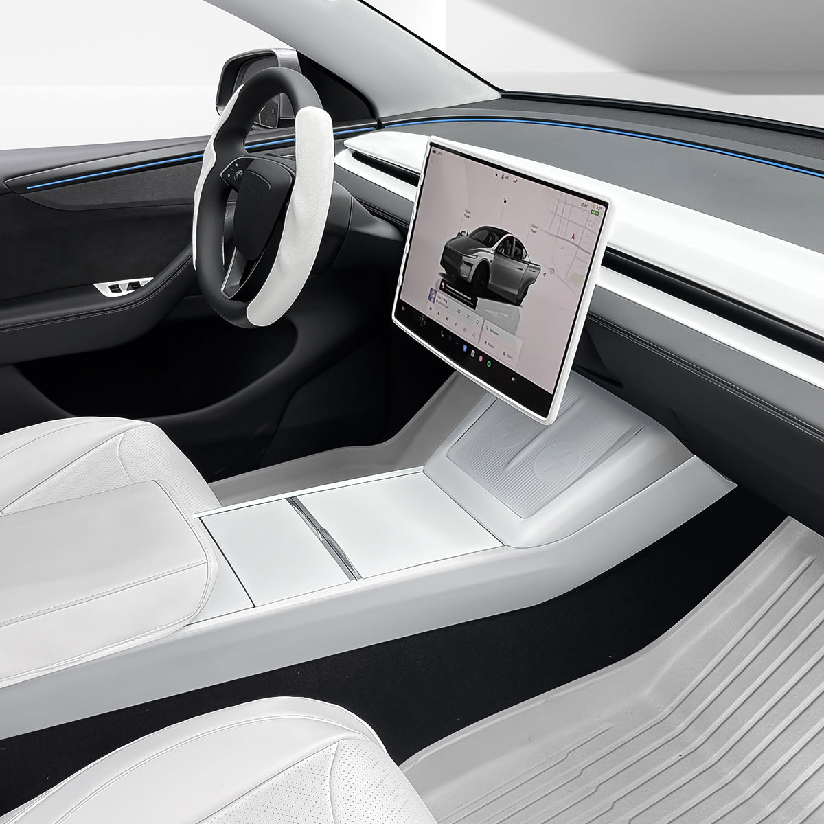 White Interior Upgrade Kit For Tesla Model Y Juniper 2025+