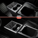 Center Console Cup Holder Panel Trim Cover (Carbon Fiber Pattern ABS) for Cybertruck