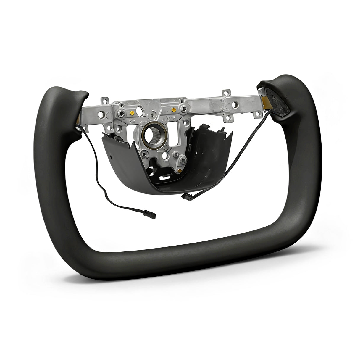 Nappa Leather Open-Bottom Yoke/Cyber Steering Wheel Driving Wheel Upgrade for Model Y Juniper/ Model 3 Highland