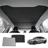 Alcantara Split Nano Ice Crystal Glass Roof Sunshade for Tesla Model Y Juniper 2025+