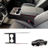 [Real Carbon Fiber] Center Console Cup Holder Panel Trim Cover for Cybertruck