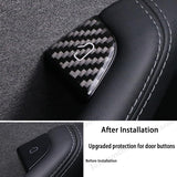 Real Carbon Fiber Window Switch Button Cover Sticker 4 PCS For Tesla Model 3 Highland / Model Y Juniper