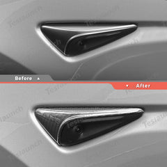 [Real Carbon Fiber] Dönüş Sinyali Kamera Kaplamaları Tesla Model 3 Yayla