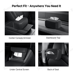 Adjustable Silicone Tissue Box for Tesla Model Y Juniper 2025+