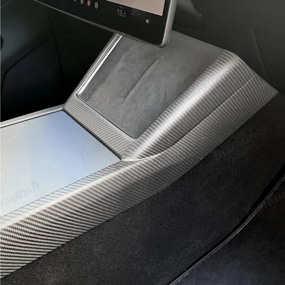 [Real Carbon Fiber] One-Piece Center Console Side Trim for Tesla Model Y Juniper 2025+