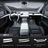 Matte White Tesla Interior Upgrade Kit For 2021-2023 Model Y