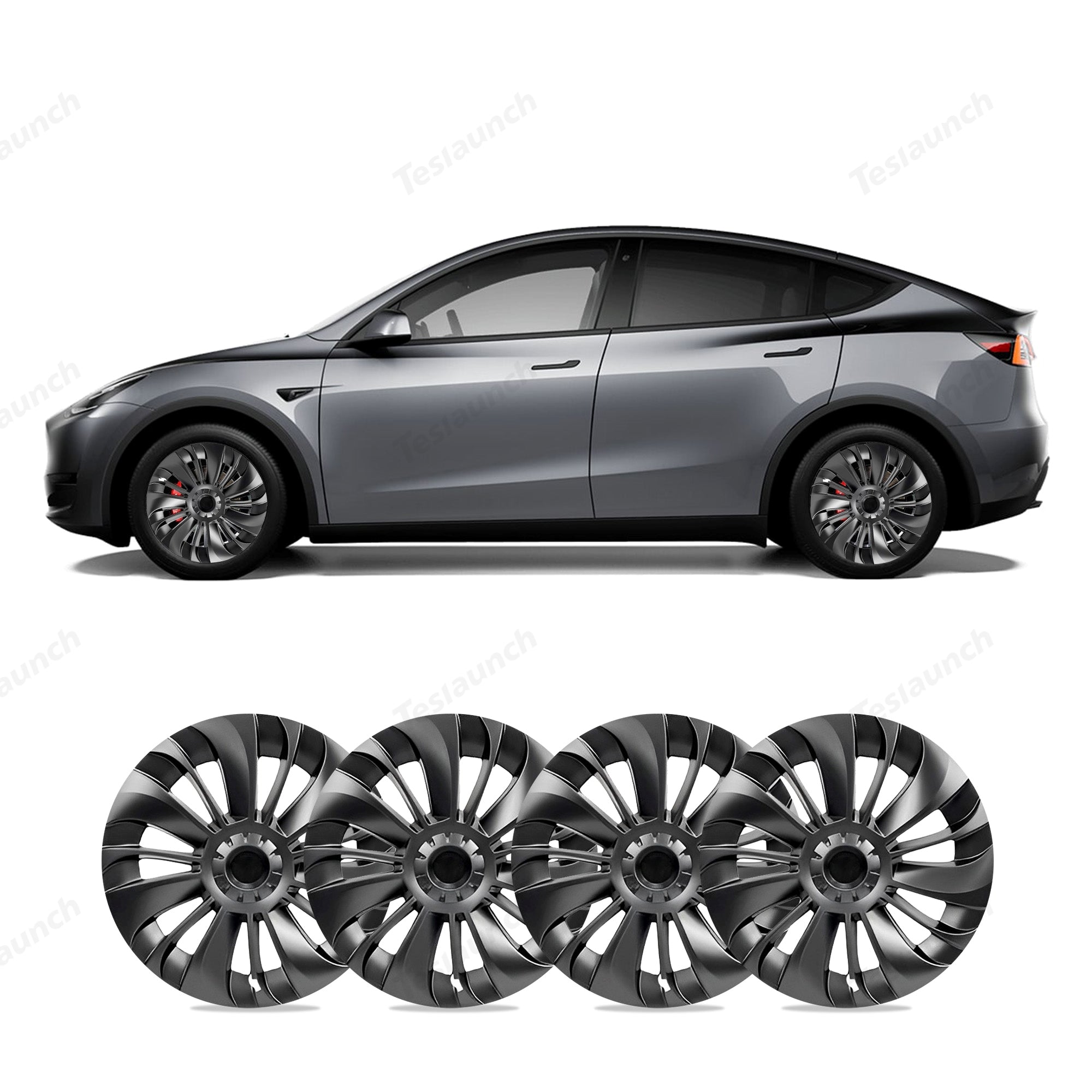 Model Y Hub Caps 4PCS Performance Replacement Wheel Cap 19 Inch Wheel Cover  For Tesla Model Y Full Cover Hubcap 2017-2023
