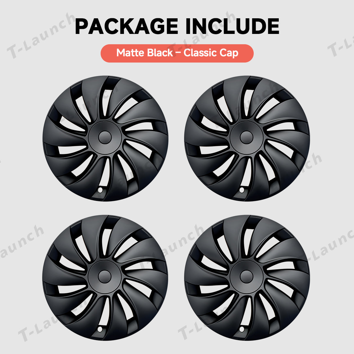 19'' Crossflow Hubcaps Wheel Covers – Spiral Spoke Style for Tesla Model Y Juniper 2025+ (Set of 4)