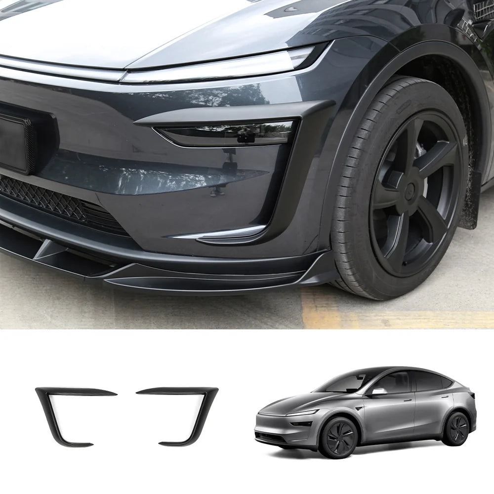 3-Piece Front Lip Spoiler & Fog Light Trim for Tesla Model Y Juniper 2025+