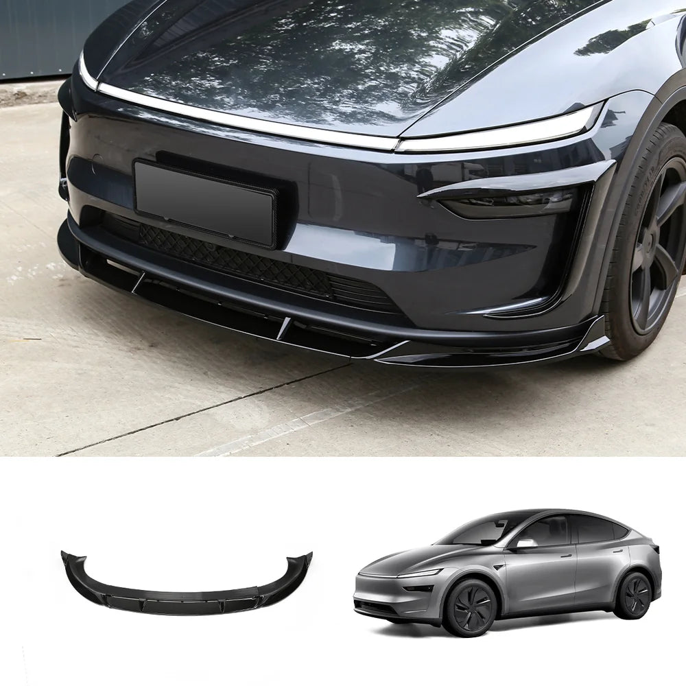 3-Piece Front Lip Spoiler & Fog Light Trim for Tesla Model Y Juniper 2025+
