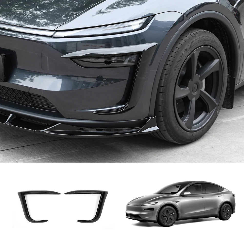 3-Piece Front Lip Spoiler & Fog Light Trim for Tesla Model Y Juniper 2025+