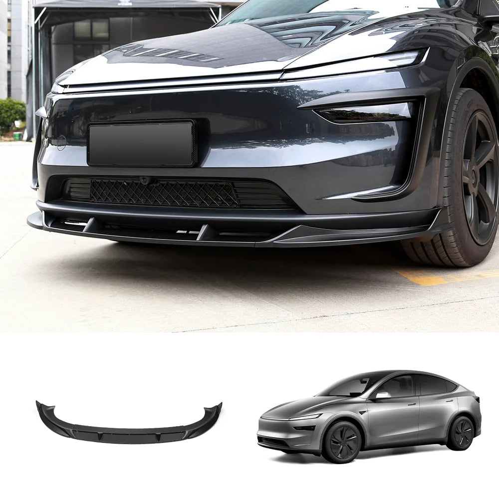 3-Piece Front Lip Spoiler & Fog Light Trim for Tesla Model Y Juniper 2025+
