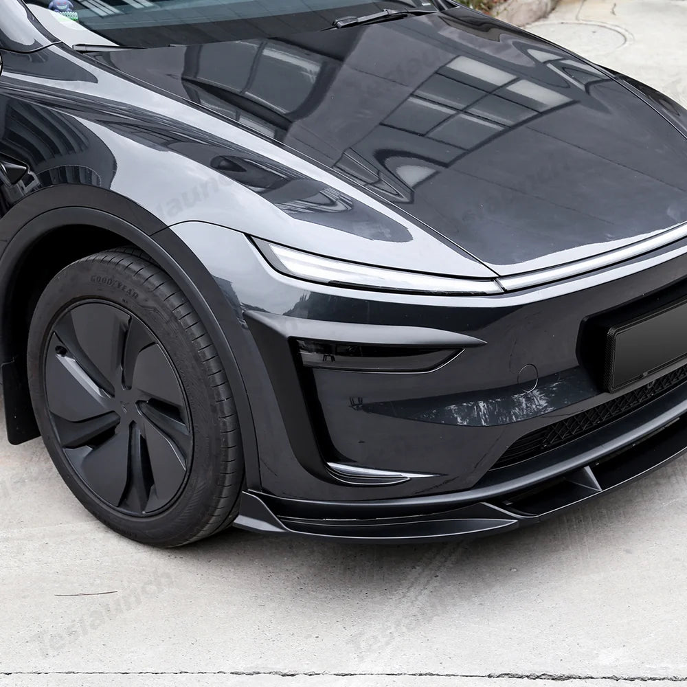 3-Piece Front Lip Spoiler & Fog Light Trim for Tesla Model Y Juniper 2025+