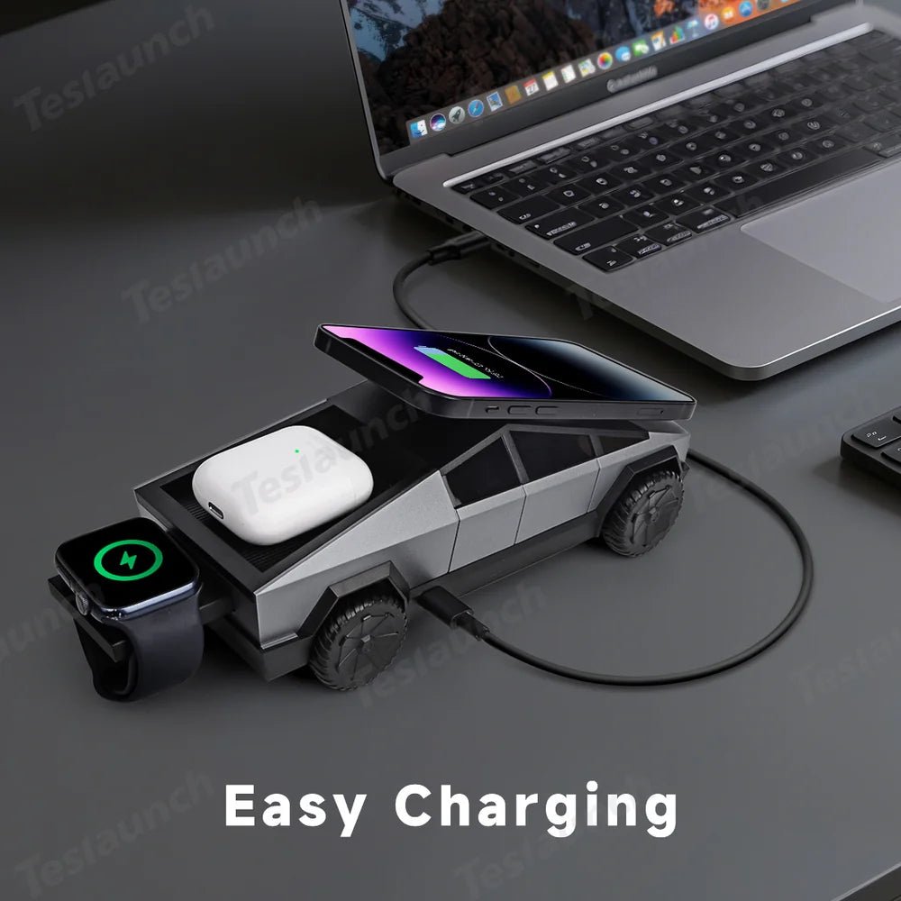 3-in-1 Wireless Charger & Stand for All Cars - T-Launch