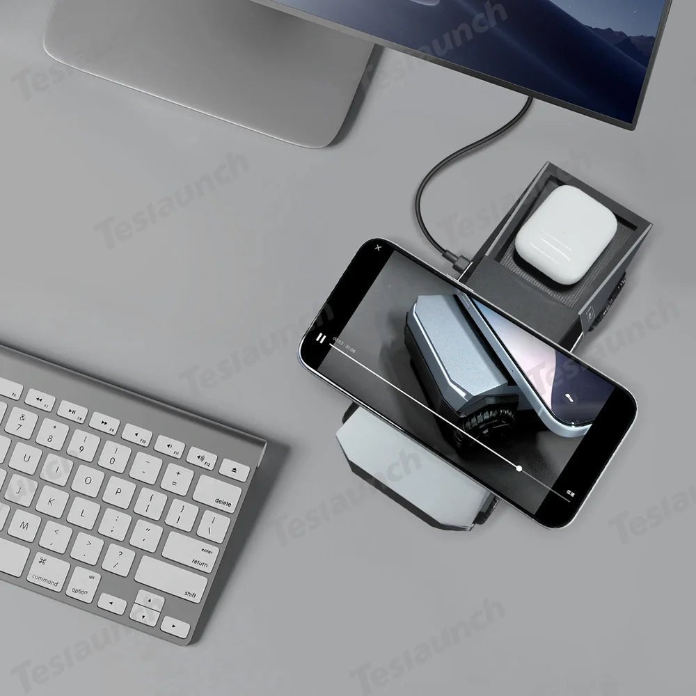 3-in-1 Wireless Charger & Stand for All Cars - T-Launch
