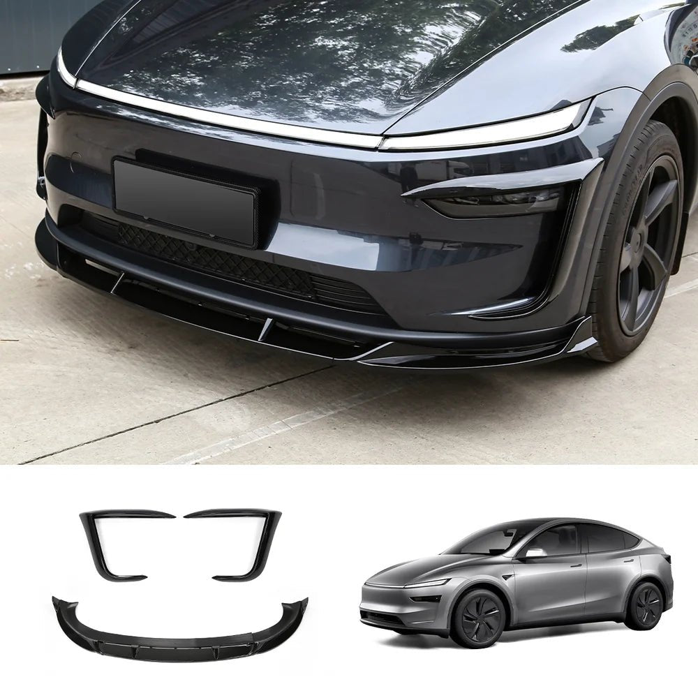 3-Piece Front Lip Spoiler & Fog Light Trim & Split-Type Side Skirts for Tesla Model Y Juniper 2025+ - T-Launch