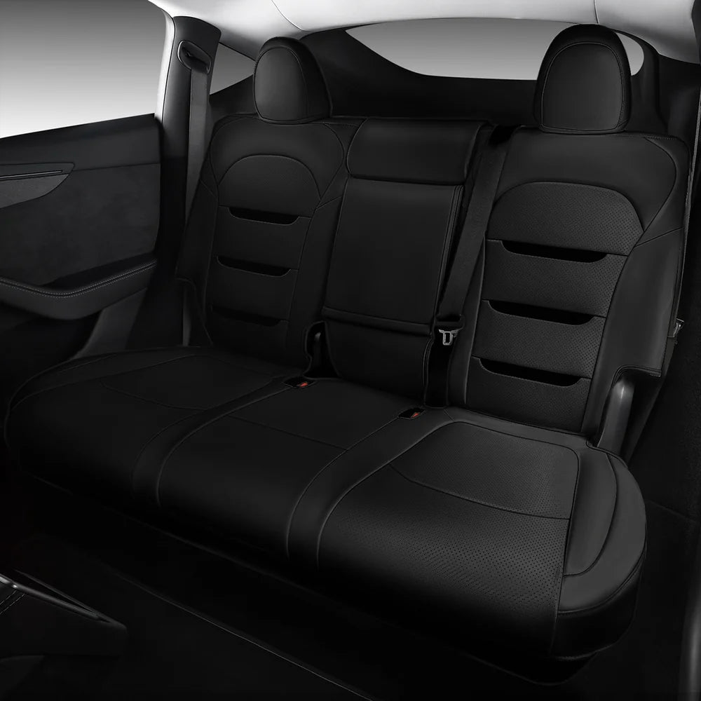 All-Inclusive Seat Cover for New Tesla Model Y Juniper 2025+ (3-Lined Insignia With Launch Series Embroidery Logo)