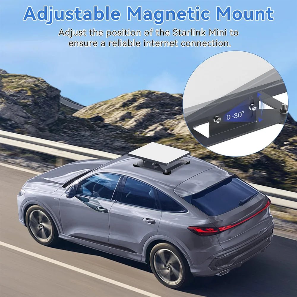 30° Adjustable Magnetic Mount with 220lbs Heavy-Duty Magnet Base for Starlink Mini - T-Launch