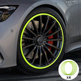 Green Aluminum Alloy Wheel Rim Protector- Fits All Cars (4pcs）