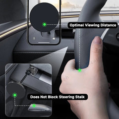 360° Adjustable Magnetic Phone Mount for Tesla Model Y Juniper 2025+ / Model 3 Highland 2024+ - T-Launch