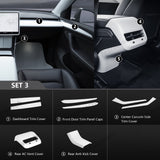 Matte White Interior Upgrade Kit For Tesla 2021-2023 Model 3