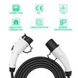 Type 2 Socket to Type 1/J1772 Vehicle EV Charging Cable