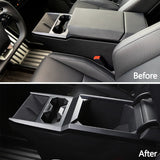 [Real Carbon Fiber] Center Console Cup Holder Panel Trim Cover for Cybertruck