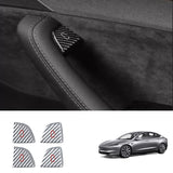 Real Carbon Fiber Window Switch Button Cover Sticker 4 PCS For Tesla Model 3 Highland / Model Y Juniper