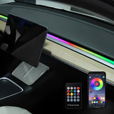 2023 Nová světla na palubní desku pro Tesla Model 3/y, dálkové RGB osvětlení interiéru automobilu