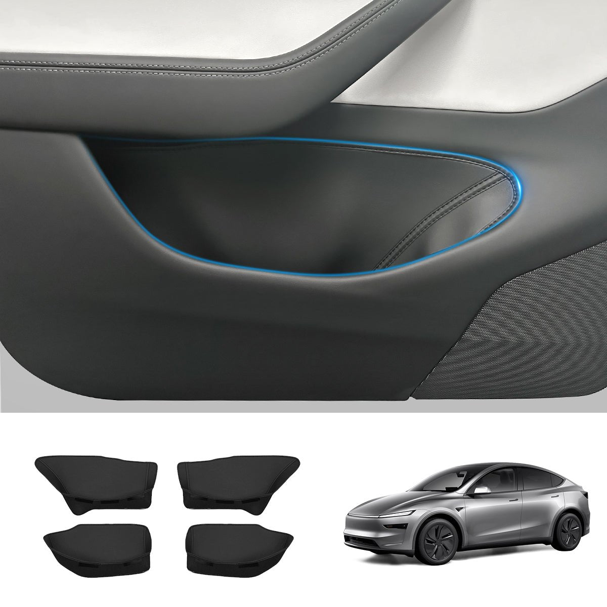 4-Piece Door Storage Liner Set for Tesla Model Y Juniper 2025+ - T-Launch